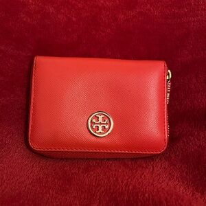 Tory Burch Orange Leather Wallet